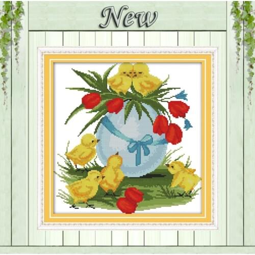 The Chickens and egg,counted printed on canvas DMC 11CT 14CT Cross Stitch kits,needlework Set embroidery,animal Style Home Decor