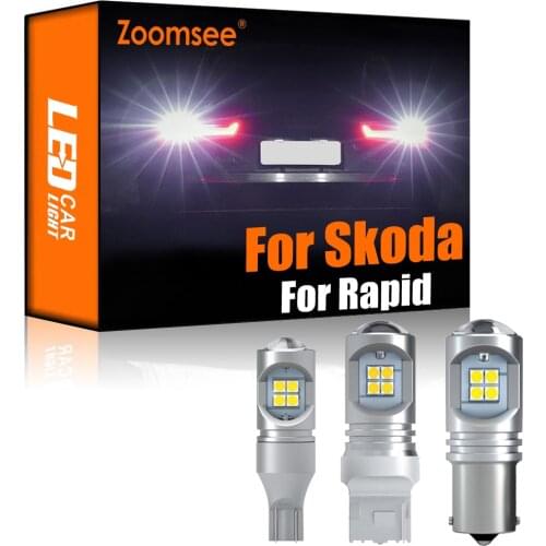Zoomsee 2Pcs White Reverse LED For Skoda Rapid NH1 NH3 NA2 2011-2019 Canbus Exterior Backup Rear Tail Bulb Light Vehicle Lamp