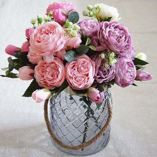 1 Bunch French Rose Floral Bouquet Fake Flower Arrange Table Daisy Wedding Flowers Decor