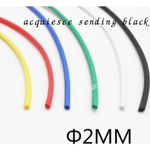 1Meter/lot) 2MM Inner Diameter Black Heat Shrinkable Tube / Heat Shrink Tubing Color : Black Red Blue Green Yellow