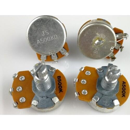 1Pcs JSE A500K/B500K Volume Tone Control Solid Shaft Pots Set Electronic Potential For Double-coil Electric Guitar/Bass