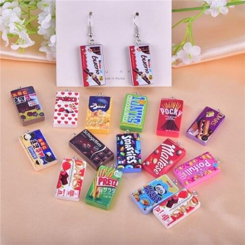 10pcs/30pcs/pack chocolate cookies Resin Charms Earring Bracelet DIY Jewelry Making