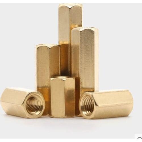 2-50pcs Hex Female to Female M2 M2.5 M3 M4 M5 M6 brass standoff spacer Hexagonal Stud Spacer Hollow Pillars