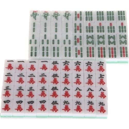 2021 New Portable Mini 144 Mahjong Set Mah jong Table Traditional Game Travel Foldable