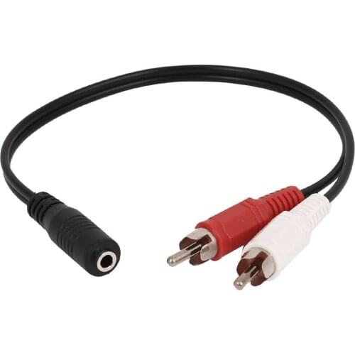 3.5 mm stereo female 2 RCA male AV cable auxiliary audio adapter wire