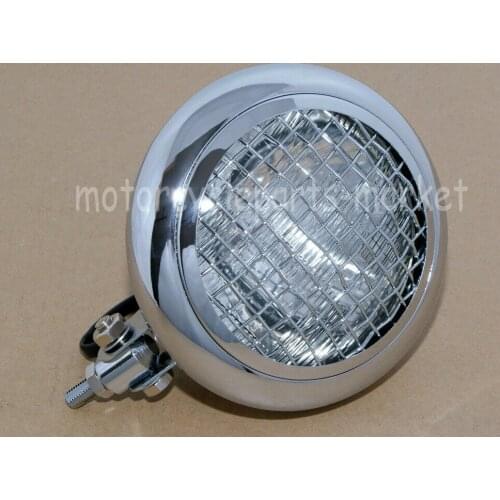 6 3/4" Chrome Grill Retro Vintage HeadLight For Harley Bobber Custom SX650 Cafe