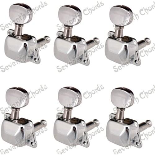 6R of Set Chrome Inline Semiclosed Guitar Tuning Pegs keys Tuners Machine Heads for Electric Guitar,AS-BFB-6R