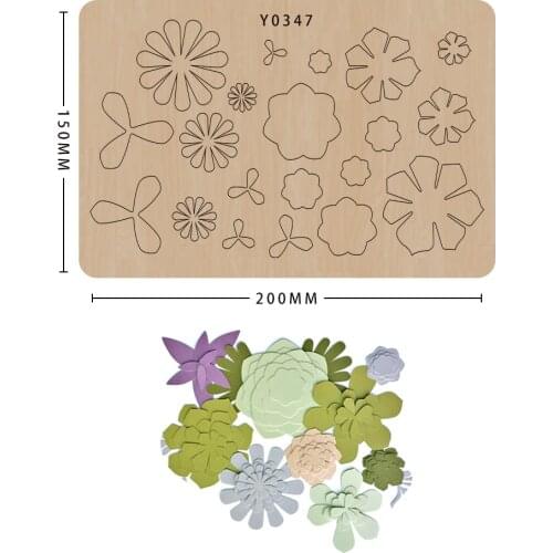 Wood Cutting Dies Diy Scrapbooking Mold Wooden Decorative Template Leather Handmade Crafts Flowers Suitable For Big Shot Machine
