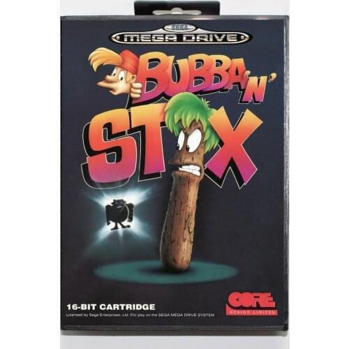 Bubba 'n' Stix Game Cartridge 16 bit MD Game Card With Retail Box For Sega Mega Drive For Genesis