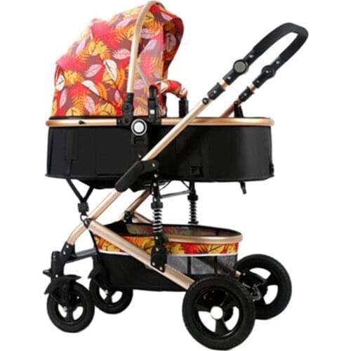 High landscape baby stroller can sit reclining folding shock two-way baby newborn stroller can be reversed
