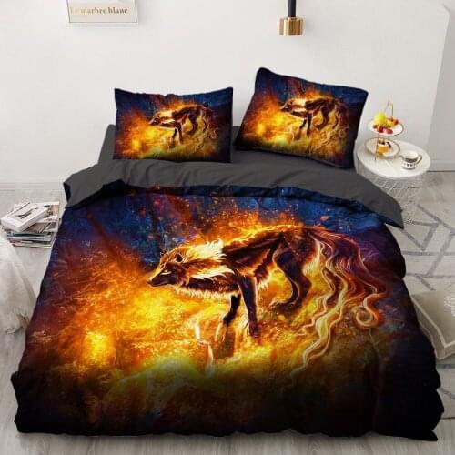 3D Design Wolf Pattern Bedding Set Pillow Shams Comforter Covers Duvet Quilt Cover Sets King Queen Full Twin Home Textile