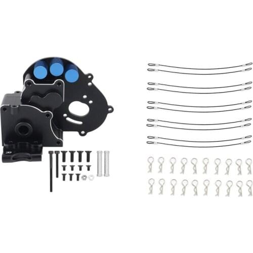 Transmission Case Gearbox With 10Pcs Body Shell Clips R Pins Anti-Lost Rope For 1/10 1/8 Axial SCX10 Traxxas Trx4 RC Car