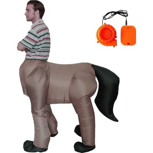 Halloween Costume for Adult Men Centaurus Inflatable Horse Body Human Face Cosplay Fancy Party Dress