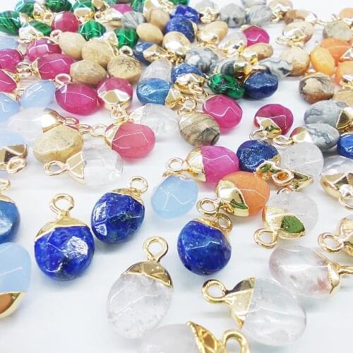 Natural Stone Malachite Pendant 8x14mm Oval Exquisite Pendant For Jewelry DIY Necklace Earrings Accessories Reiki Healing Gifts