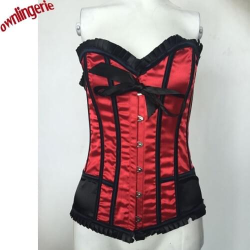 Hot sale two color ruffle corset classical wedding corset top steel bone body shaper bustier for women m1710