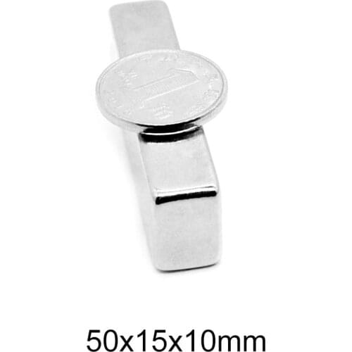 1/2/5PCS 50x15x10 mm Block magnet Thickness 10mm Powerful Neodymium Magnet 50x15x10mm Strong Permanent Magnet sheet 50*15*10 mm