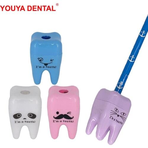 20pcs/lot Cute Pencil Sharpener Kawaii Tooth Shaped Single Hole Pencil Sharpeners Stationery Supplies Student Kids Dentist Gifts