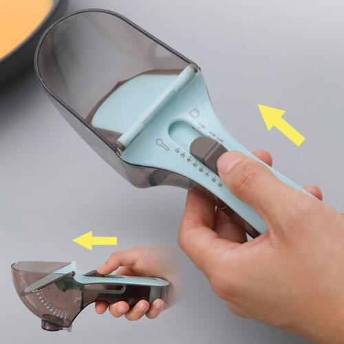 Multifunctional Adjustable Measuring Spoon Plastic Milk Seasoning Flour Scoop with Scale Kitchen Measuring Cups Kitchen Tools