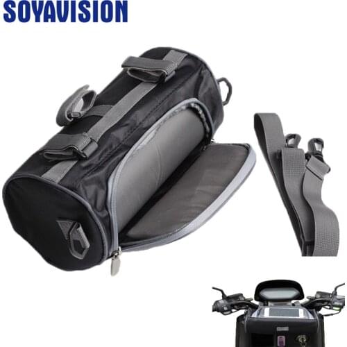 Motorcycle Front Handlebar Fork Storage Bag Container Fabric Waterproof Moto Zipper Package