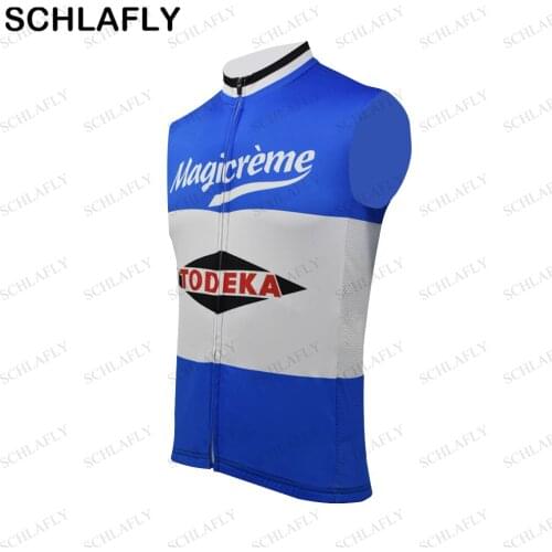 Men 1972 Magicreme belgian team cycling jersey cycling vest black wear blue Sleeveless Cycling Jersey , breathable schlafly