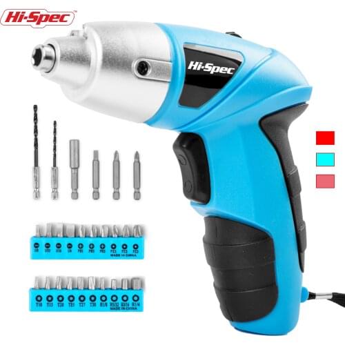 Hi-Spec 26pc Mini Electric Screwdriver Set 4.8V Rechargeable Cordless Screwdriver Tool Battery Power Drill Electric Screw Driver