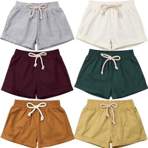 Pudcoco Fast Shipping Baby Toddler Boys Girls Cotton & linen Shorts PP Kids Harem Short Trousers