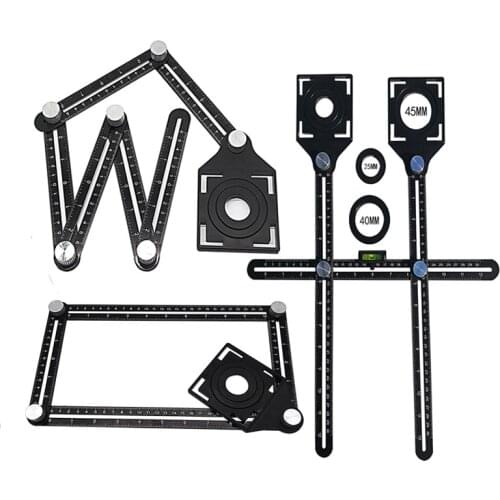 Six-Sided Ruler Measuring Instrument Universal Hole Punch Aluminum Alloy Angle Tool