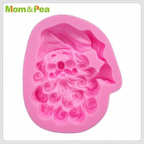 Mom&Pea MPA1791 Santa Claus Silicone Mold Sugar Paste 3D Fondant Cake Decoration