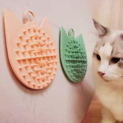 Silicone Cat Comb Mat Wall Mounted Bath Dog Cat Massage Brushes Pet Hair Remover Shedding Brush Quickly Cleaing Grooming Tools