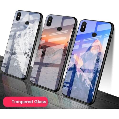 Snowy Mountain Landscape Tempered Glass Phone Case For Redmi Note 5 6 7 8 9 Pro Note8T Note9S Redmi8 9 Cover Shell