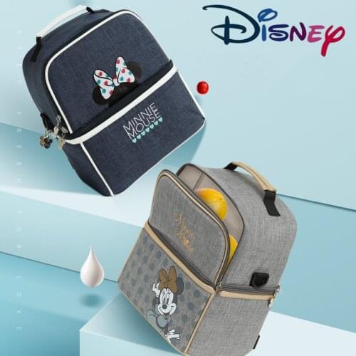 Disney Mummy Diaper Bags Milk Food Storage Thermal Bag Warmer with Feeding Bottle Thermal Keeps Drinks Cool Backpack DPB34