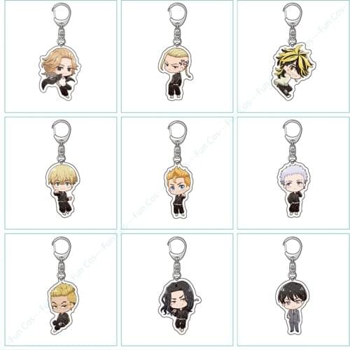 Tokyo Revengers Manji Gang Keychains Takemichi Manjiro Sano Acrylic Key Ring Ken Takashi Anime Pendant Kazutora Cosplay Props
