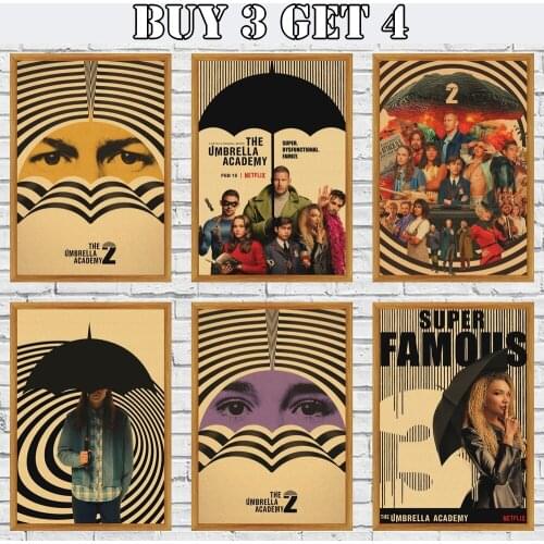 Vintage Tv The Umbrella Academy Retro Poster Home Decor Retro Poster Painting Room Wall Stickers Deco