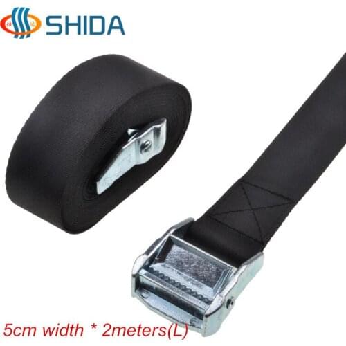 High Quality 1pcs 2"(5cm) * 2 Meters Metal Cargo Lashing Polyester Webbing Ratchet Tie Down with Cam Buckle Winch Nylon Strap