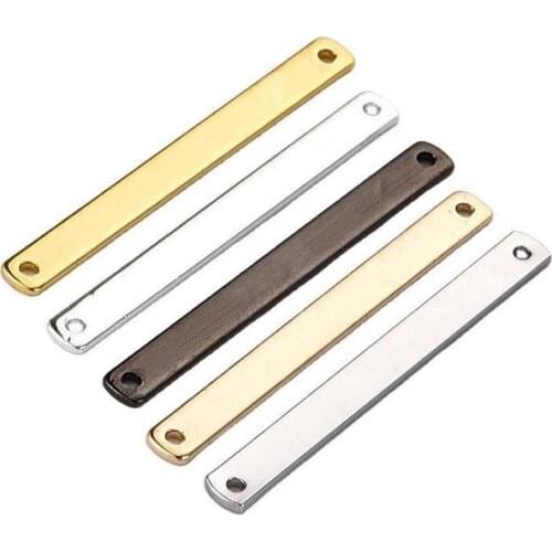 20PCS 40x4mm long double hole simple style polished rectangular bar pendant jewelry jewelry DIY production accessories results