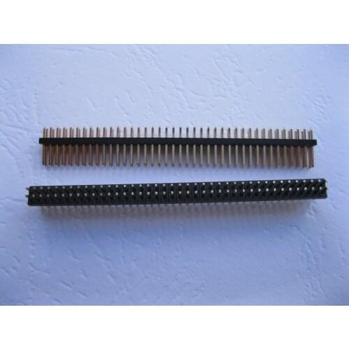 200 pcs Gold Plated 1.27mm Breakable Pin Header 2x40 80pin Male Double Row Strip