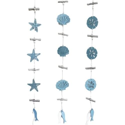 2021 Hanging Ornament Eco-friendly Eye-catching Wood Decorated Hanging Pendant Supplies for Home Party Scallop Pendant Decor