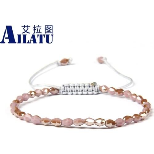 AilatuUnique Bling Crystal Bead Friendship Bracelet Purple Crystal Adjustable Bracelet