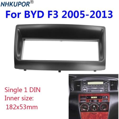 Car Radio Fascia Dashboard Panel Holder For BYD F3 2005-2013 Stereo Face Surround Trim Single 1 Din 182*53mm Frame Kit