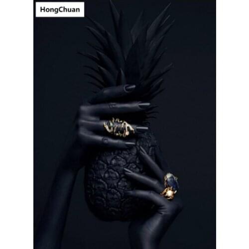 Fast delivery 5D square/round diamond embroidery abstract art character pineapple mosaic cross diamond painting decorative mural