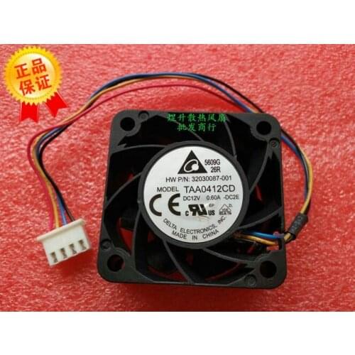 Delta 4020 TAA0412CD DC 12V 0.60A 40*40*20mm 4CM 4-line Temperature High Speed Air Cooling Fan