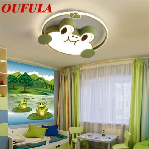 OUFULA Childrens Ceiling Lamp 220V 110V Frog Modern Fashion Suitable For Childrens Room Bedroom Kindergarten