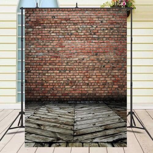 Red Brick Wall Wooden Floor Photography Backdrops Photo Backgrounds Baby Newborn Portrait Photozone For Pet Doll Toy