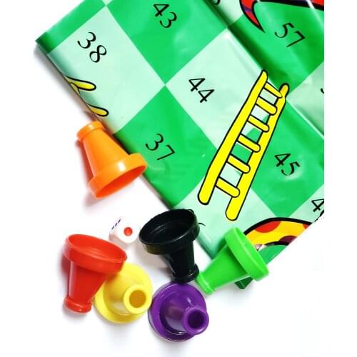 1X Giant 74cm Child Snake and Ladder Flight Chess mat family Portable Board Game Funny Family Party Games Toys for Kids at home