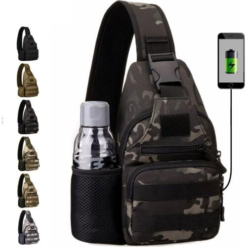 Hot USB Charging Outdoors Military Tactical Bag Camping Trekking Travel Camouflage Crossbody Bag Hiking Hunting Backpack