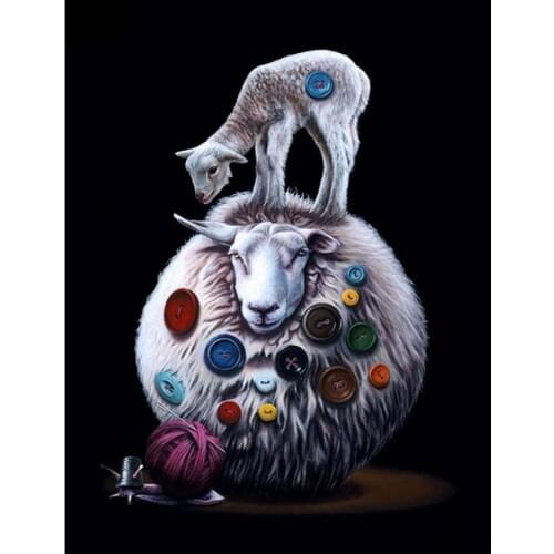 ARTBACK animal 5d diy diamond painting goat pattern full square drill 3d mosaic full round diamond embroidery decoration