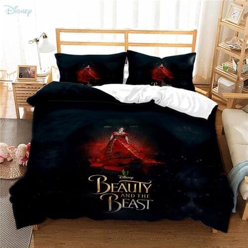 Disney Beauty and The Beast Princess Printed 3d Bedding Set Duvet Cover Pillowcases 2/3pcs Europe/Australia/USA Queen King Size