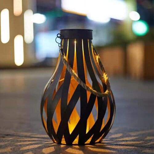 Creative solar metal pendant hollow butterfly projection lamp outdoor chandelier garden garden decoration landscape lighting