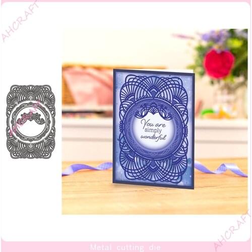 Lace Background Frame Metal Cutting Dies for DIY Scrapbooking Photo Album Decorative Embossing Paper Card Crafts Die 2021