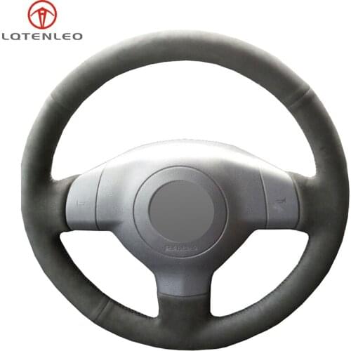 LQTENLEO Black Suede DIY Car Steering Wheel Cover For Suzuki SX4 2006-2013 Swift 2005-2011 Splash Alto 2007-2015 Opel Agila